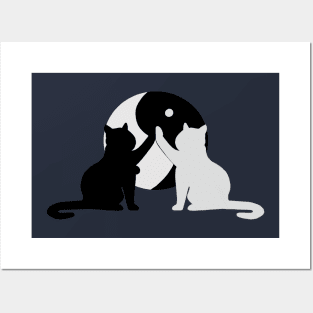 Yin yang cat Posters and Art